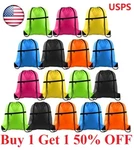 Drawstring Backpack Zippered Pocket Sport Gym Waterproof Cinch Sack Bag. Fixed Price $6.95.