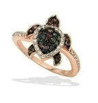 Sea Turtle Engagement Ring 2CT Round Lab Craeted Chocolate 14K Rose Gold Plated. Fixed Price $119.99.