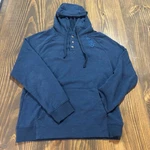 Reel Life Mens Hoodie Med Blue Logo Pullover Button Henley Fishing Outdoor Top. Fixed Price $25.00.