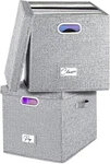 Vinyl Record Storage Box Set Of - For 100+ Single Lps 2PACK, Grey. Fixed Price $47.23.