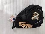 A's Baseball Team Black Backpack 40L With White And Gold Lettering Padded Straps. Fixed Price $20.00.