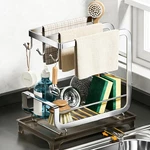 Sponge Holder For Kitchen Sink With Auto-drain, 2-TIER Extra-wide 3-BAR Stain.... Fixed Price $55.03.
