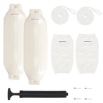 Rockville FEN285-WHITE Boat Fender Package Bumpers 8.5"X27", Covers, Lines. Fixed Price $64.95.