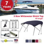 Oceansouth 3 Bow Bimini Top Boat Cover 4FT Long With Rear Support Poles. Fixed Price $205.69.