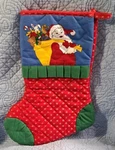 Christmas Stocking Royal Pacific 14.5" Vintage Quilted Santa Claus Toy Bag. Fixed Price $15.99.