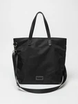 Like Dreams Black Tote Bag Zip Top, Silver Hardware, Double Handles, Strap. Fixed Price $55.00.