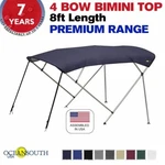 Oceansouth 4 Bow Bimini Top Premium Range Boat Cover 8FT Long With Rear Poles. Fixed Price $247.57.