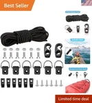 Versatile Kayak Deck Rigging Kit: 8FT Bungee, Hooks & D-rings For Fishing Trips. Fixed Price $19.36.