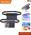 2-PACK Waterproof Touchscreen Pouch With Adjustable Waist Strap For Sports. Fixed Price $11.89.