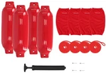 Rockville FEN485-RED Boat Fender Package Bumpers 8.5"X27", Covers, Lines. Fixed Price $129.95.