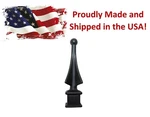 Black Plastic 3/4" Four-sided Spire Wing Tip Finial Fence Topper For Iron Picket. Fixed Price $26.99.