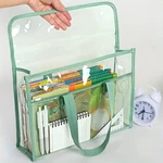 Pvc Transparent Book Bag Waterproof File Folder Double Layer Handle Storage. Fixed Price $16.89.