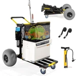 Bonnlo Beach Cart With 12 Inch Big Balloon Wheels Foldable Fishing For Sand. Fixed Price $151.99.